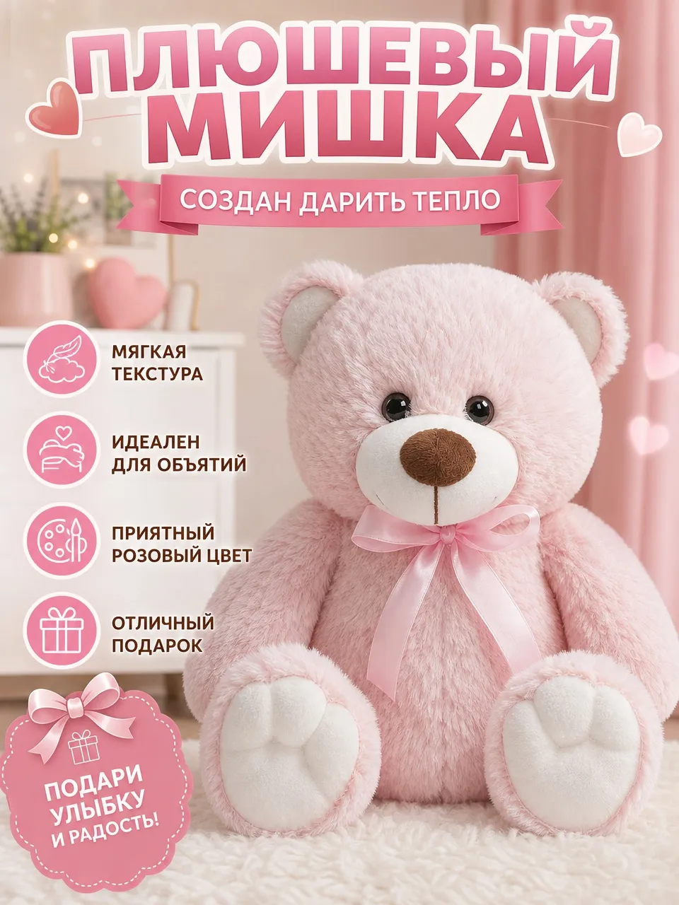 Плюшевый мишка — карточки WB и Ozon