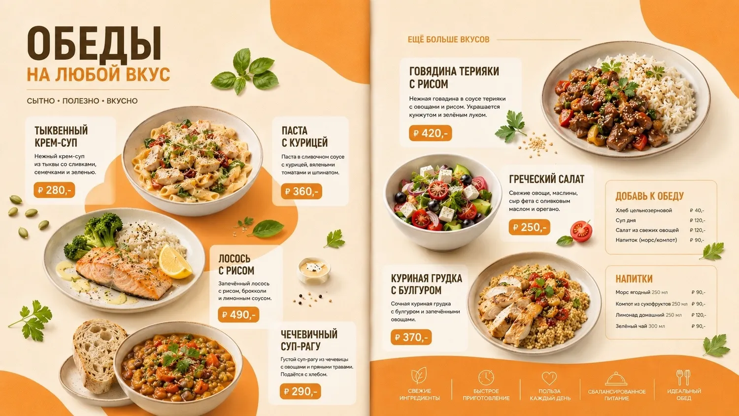 Разворот «Обеды»