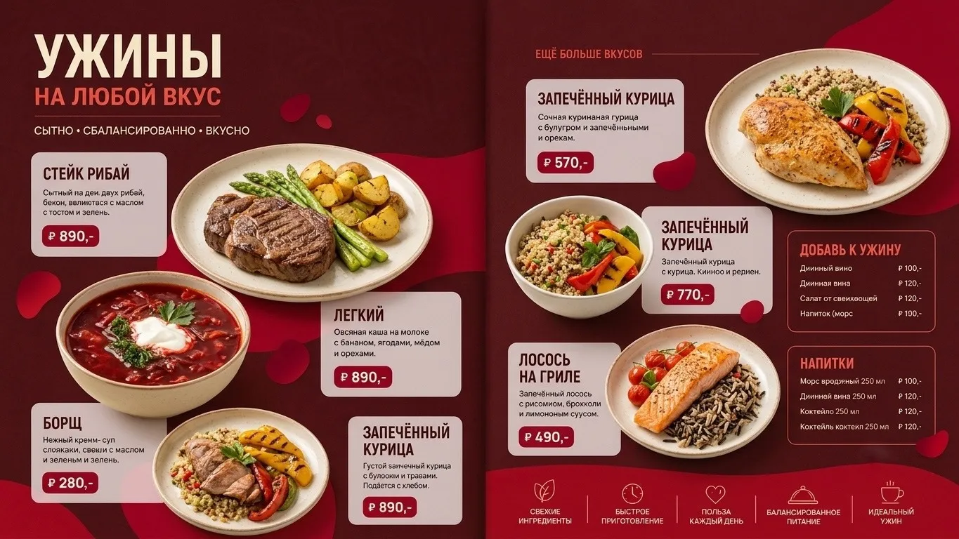 Разворот «Ужины»